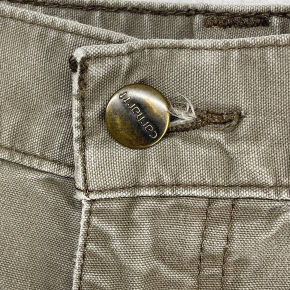 CARHARTT Pants Mens 34x32 B151 Utility Work Canvas Carpenter Khaki Cotton Beige - Picture 7 of 14